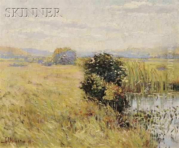 Summer Marsh View Oil Painting by George L. Noyes