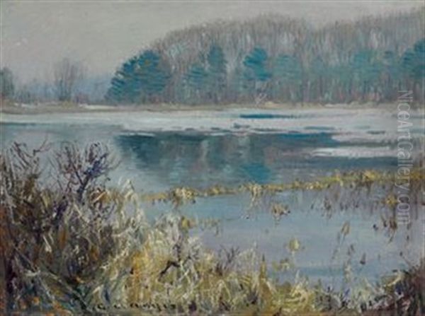 The End Of Winter, Medfield Oil Painting by George L. Noyes