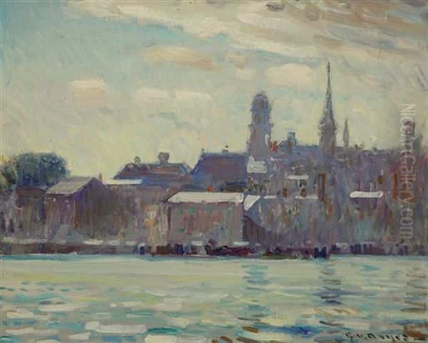 Gloucester Harbor Oil Painting by George L. Noyes