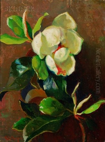 Magnolia Oil Painting by George L. Noyes