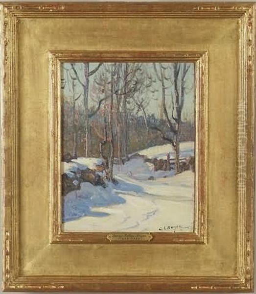 Winter Landscape Oil Painting by George L. Noyes