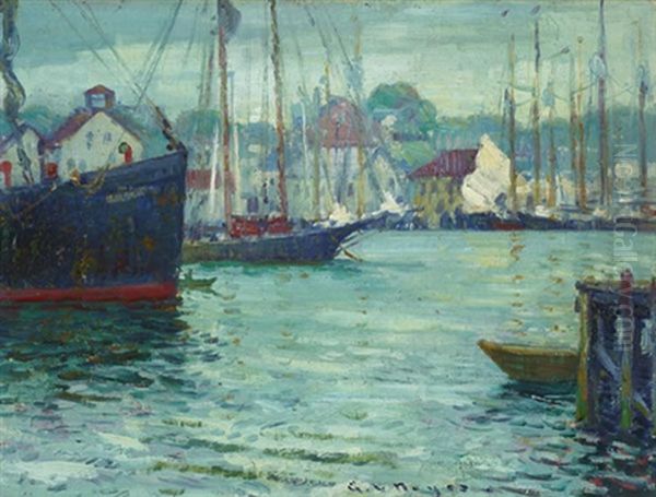 Gloucester Harbor Oil Painting by George L. Noyes