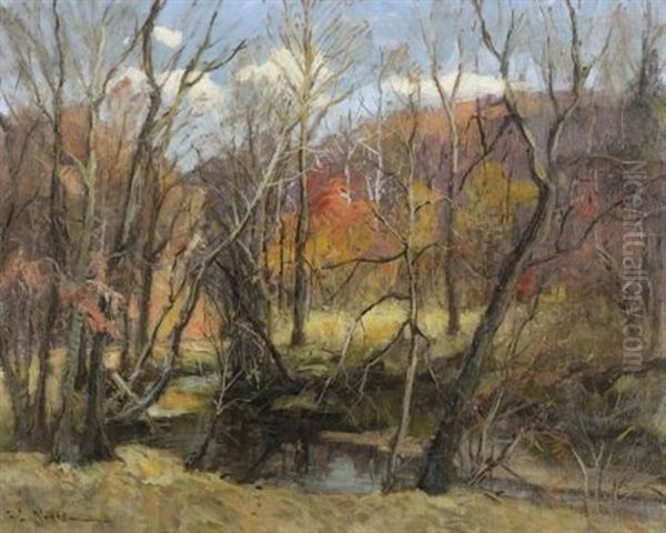 Darby Creek Oil Painting by George L. Noyes