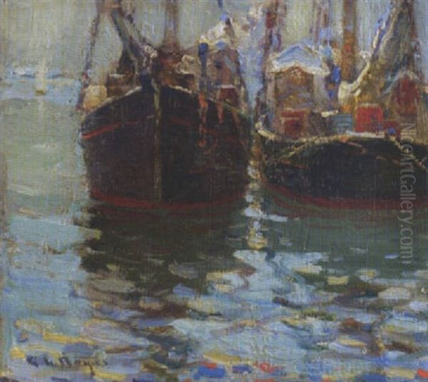 Gloucester Fishing Craft Oil Painting by George L. Noyes