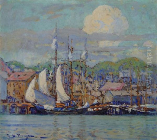 Gloucester Harbor Oil Painting by George L. Noyes