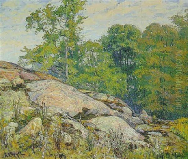 Rocky Landscape Oil Painting by George L. Noyes