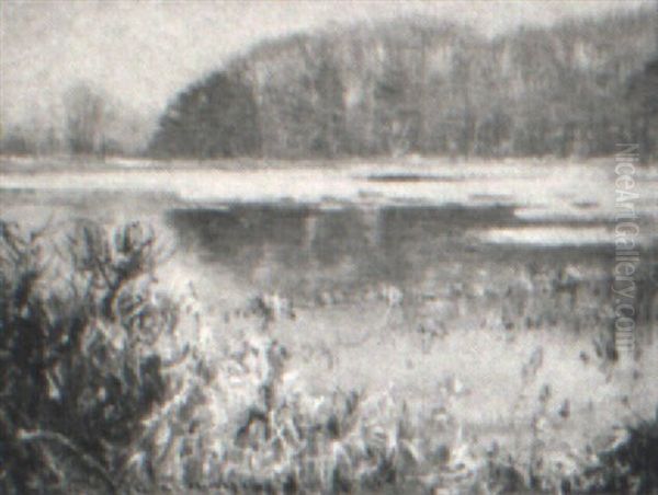 End Of The Winter In Medfield Oil Painting by George L. Noyes