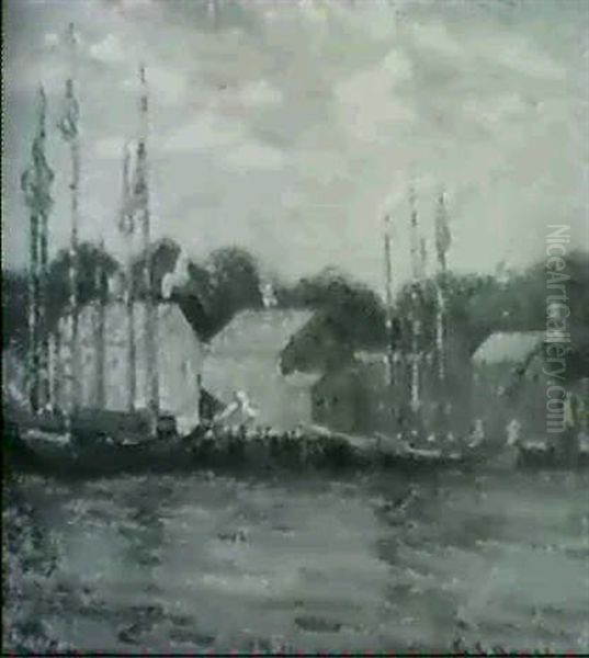 Coming Into The Harbor Gloucester Oil Painting by George L. Noyes