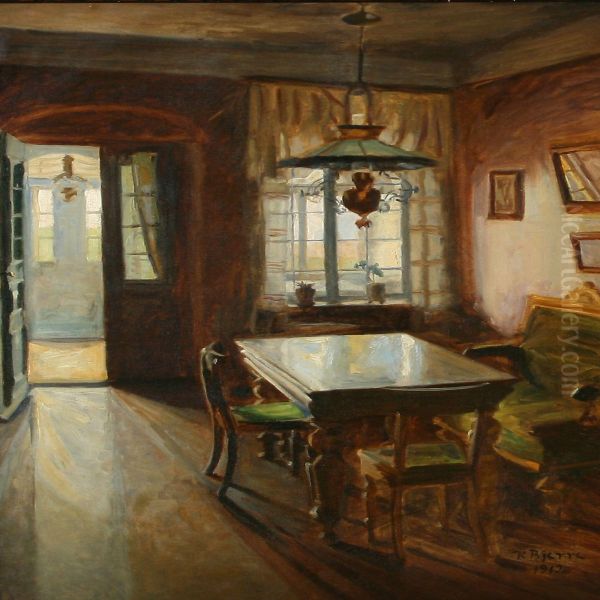 Living Room Interior Oil Painting by Kristen Bjerre