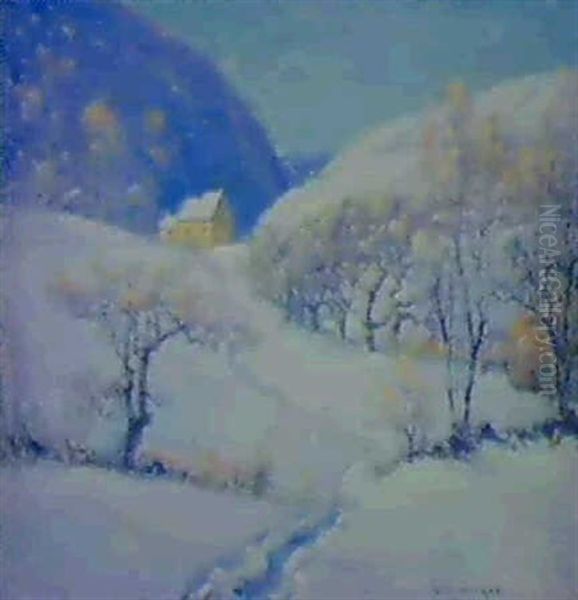 Winter In The Valley Oil Painting by George L. Noyes