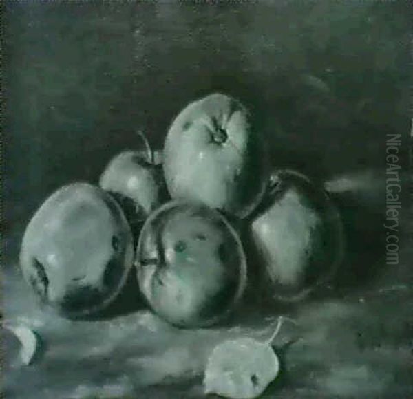 Still Life With Apples Oil Painting by George L. Noyes