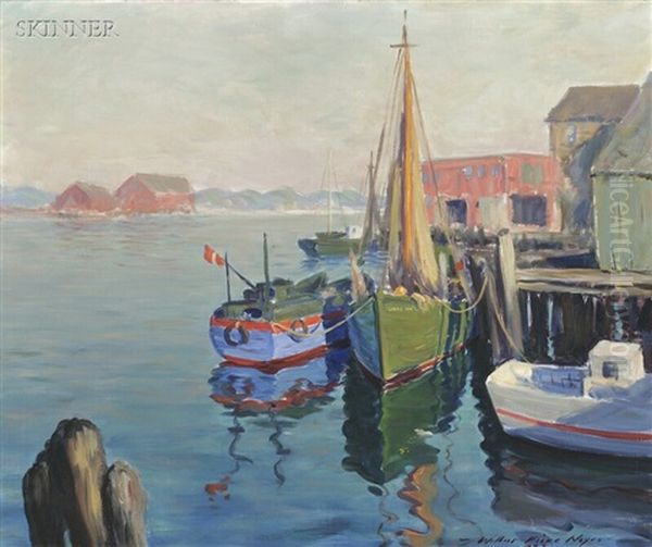 Wharf Scene Oil Painting by Walter Fiske Noyes