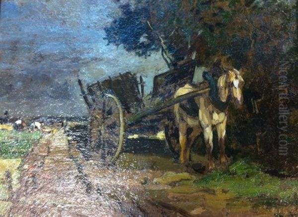 La Charrette A Cheval Oil Painting by Alexandre Nozal