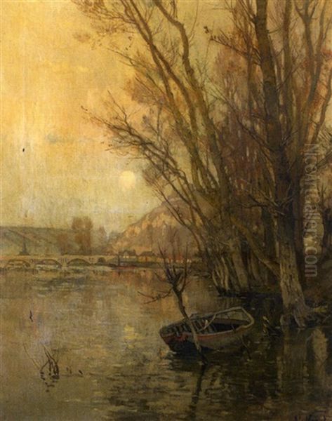 Bord De Riviere, Lever De Soleil Oil Painting by Alexandre Nozal