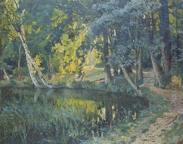 Villeneuve L'etang Oil Painting by Alexandre Nozal