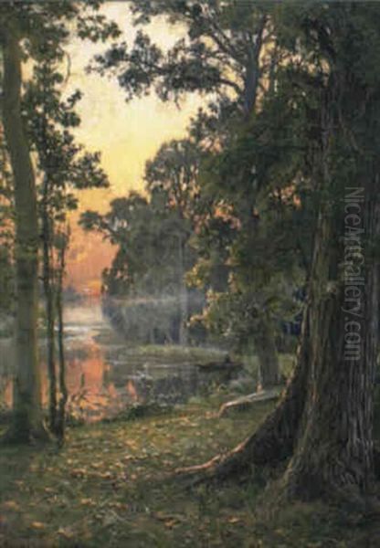 Les Bois A Villeneuve-l'etang Oil Painting by Alexandre Nozal