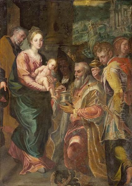 The Adoration Of The Magi Oil Painting by Virgilio Nucci