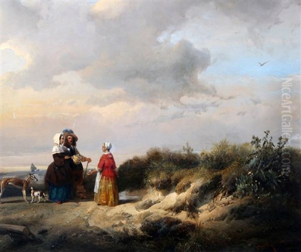 Elegant Gezelschap In De Duinen Oil Painting by Wijnand Nuijen