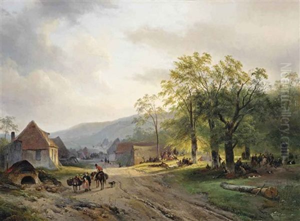 A Village Feast Oil Painting by Wijnand Nuijen