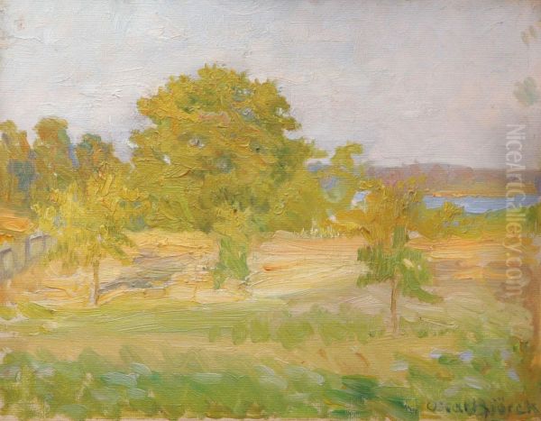 Landskap Oil Painting by Gustav Oscar Bjorck