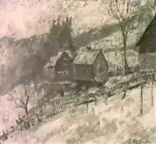 Winter Im Taunus, Altglashutten Oil Painting by Jakob Nussbaum