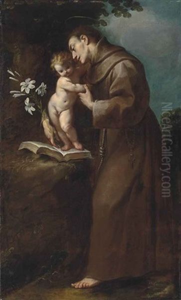 Saint Anthony Of Padua With The Infant Christ Oil Painting by Carlo Francesco Nuvolone