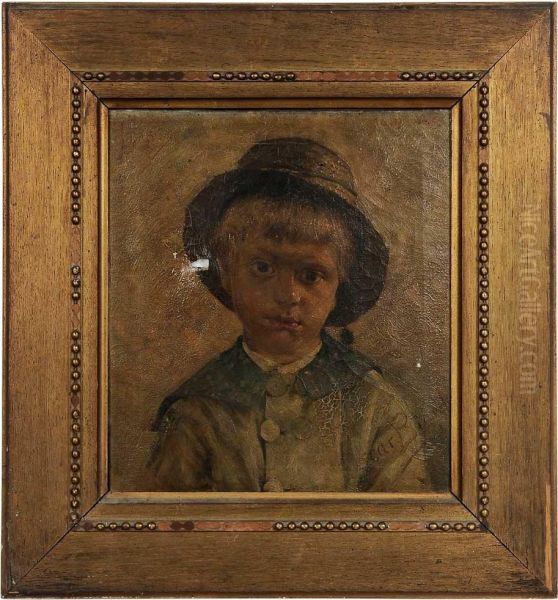 Portrait Of Jens Drachmann Oil Painting by Gustav Oscar Bjorck