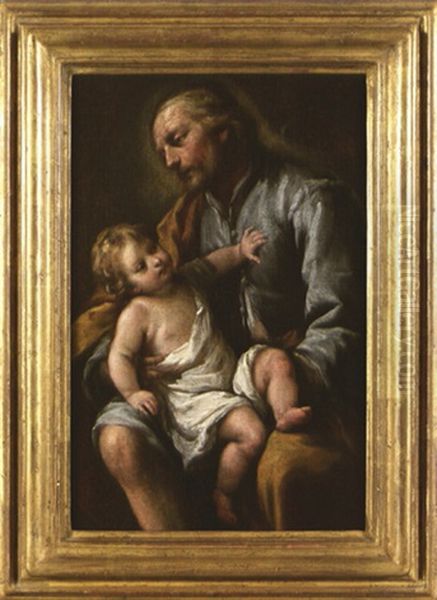 Saint Joseph Et L'enfant Jesus Oil Painting by Carlo Francesco Nuvolone