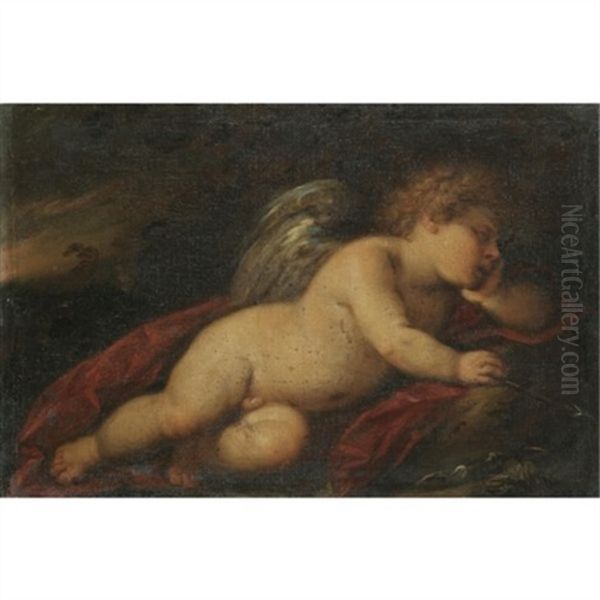 Cupid Sleeping In A Landscape Oil Painting by Carlo Francesco Nuvolone