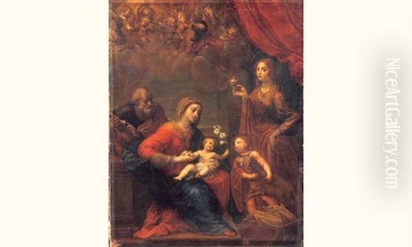 Sainte Famille Avec Saint Jean-baptiste Et Sainte Elisabeth Oil Painting by Carlo Francesco Nuvolone