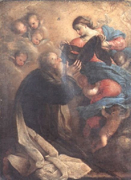 A Saint Receiving A Mantle From The Virgin Mary Oil Painting by Carlo Francesco Nuvolone