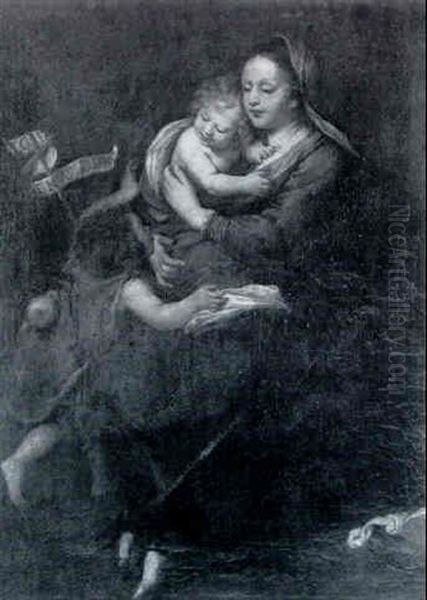 La Vierge A L'enfant Et Saint Jean Baptiste Oil Painting by Carlo Francesco Nuvolone