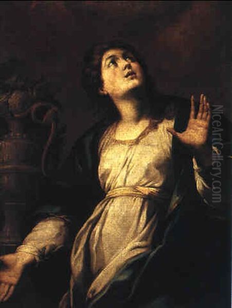 A Female Saint, Possibly The Virgin Annunciate Oil Painting by Carlo Francesco Nuvolone