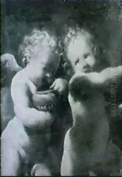 Deux Putti (a Fragment) Oil Painting by Carlo Francesco Nuvolone