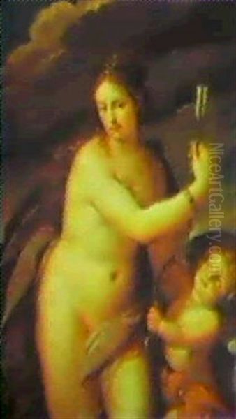 Venus And Cupid Oil Painting by Carlo Francesco Nuvolone