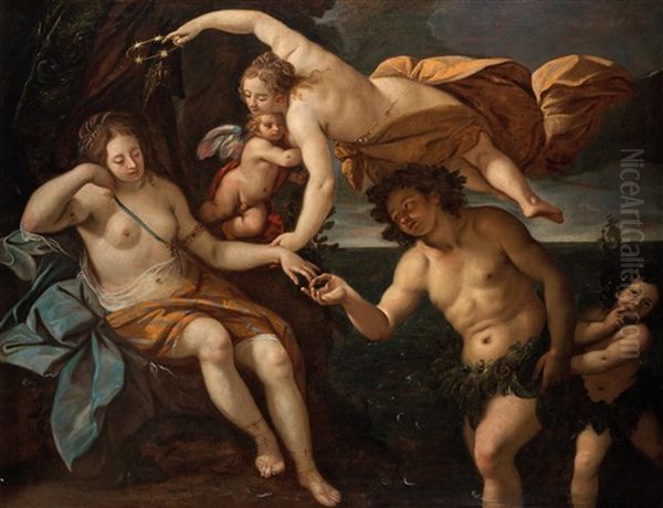 The Marriage Of Bacchus And Ariadne In The Presence Of Venus Oil Painting by Giuseppe Nuvolone