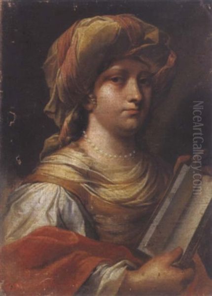 Eine Sybille (una Sibilla) Oil Painting by Giuseppe Nuvolone