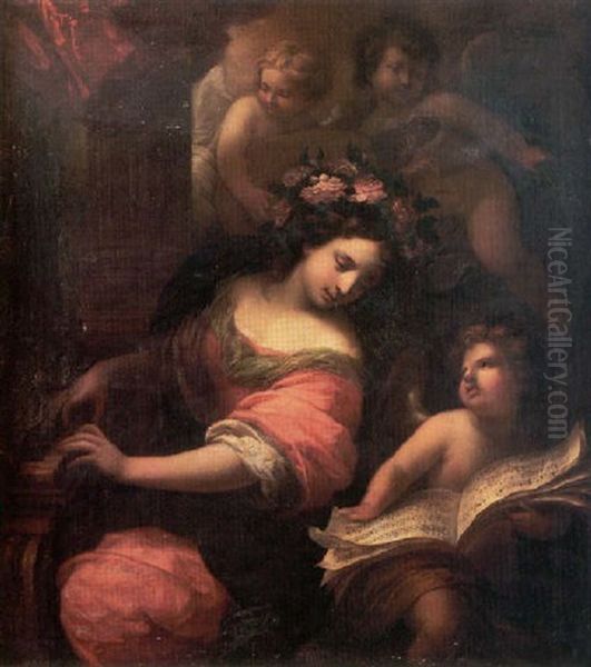 St. Cecilia Oil Painting by Giuseppe Nuvolone