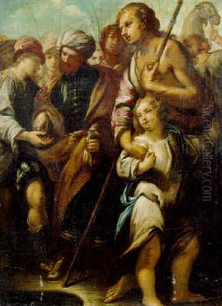 Joseph Sold By His Brethren Oil Painting by Giuseppe Nuvolone