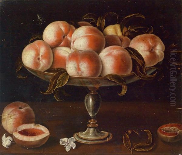 Obstschale Mit Pfirsichen Oil Painting by Panfilo Nuvolone