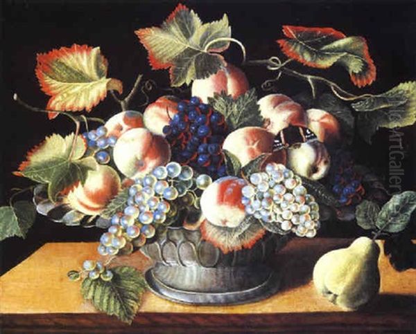 Corbeille De Fruits Sur Un Entablement Oil Painting by Panfilo Nuvolone