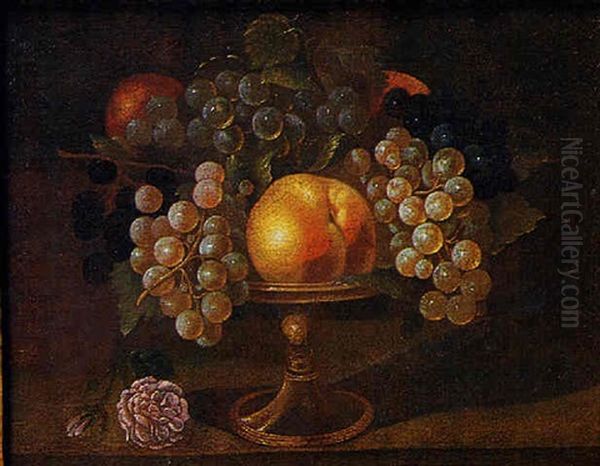 Natura Morta Di Frutta Con Fruttiera Oil Painting by Panfilo Nuvolone