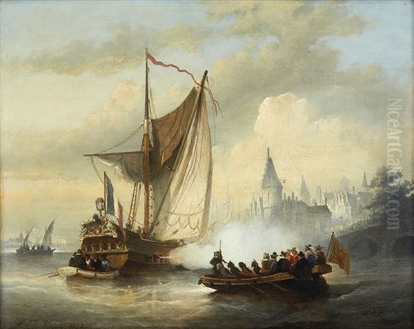 The Dutch Are Defeating Antwerp Oil Painting by Wijnand Jan Joseph Nuyen