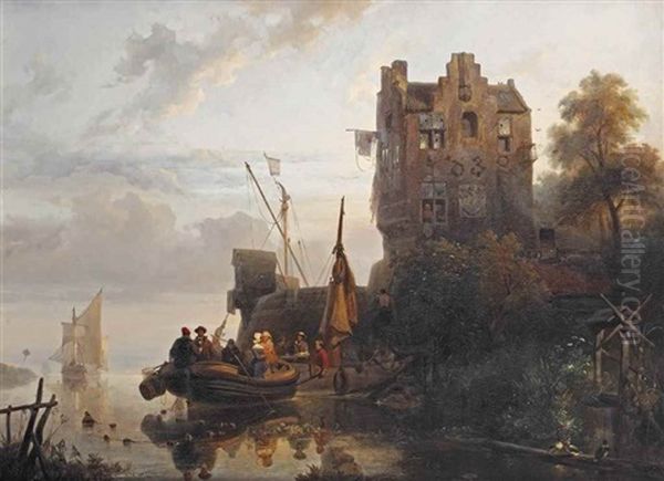 Boating: Spelevaren Oil Painting by Wijnand Jan Joseph Nuyen