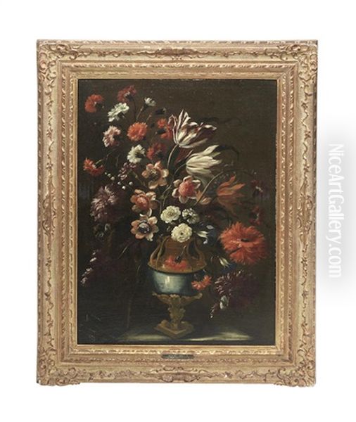 Still Lifes Of Flowers (2) Oil Painting by Mario Nuzzi