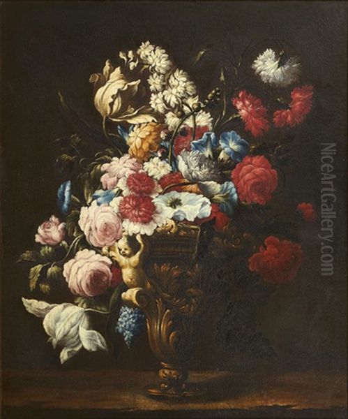 Bouquet De Fleurs Oil Painting by Mario Nuzzi