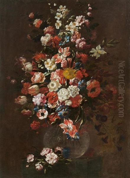 Blumenstillleben Oil Painting by Mario Nuzzi