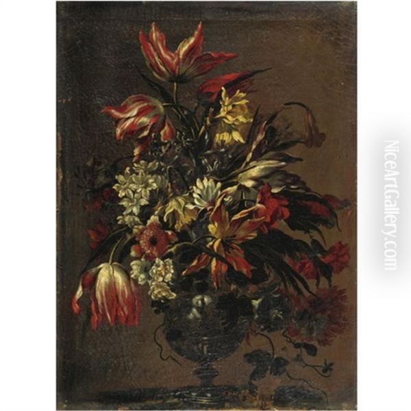 Natura Morta Con Vaso Di Fiori Oil Painting by Mario Nuzzi