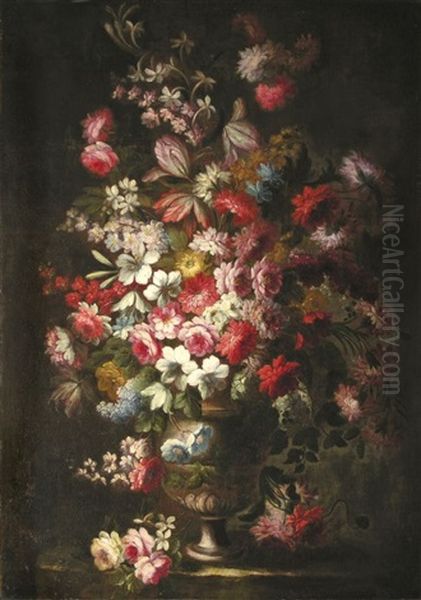 Vase Aux Fleurs Oil Painting by Mario Nuzzi