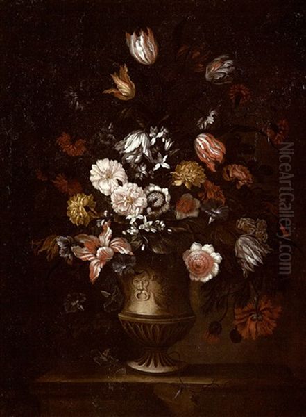 Vase De Fleurs Oil Painting by Mario Nuzzi